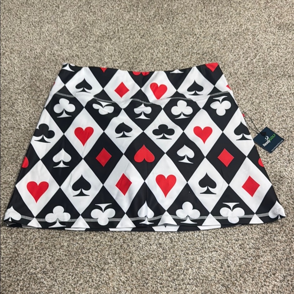 Stylish Black and Red Patterned Skirt